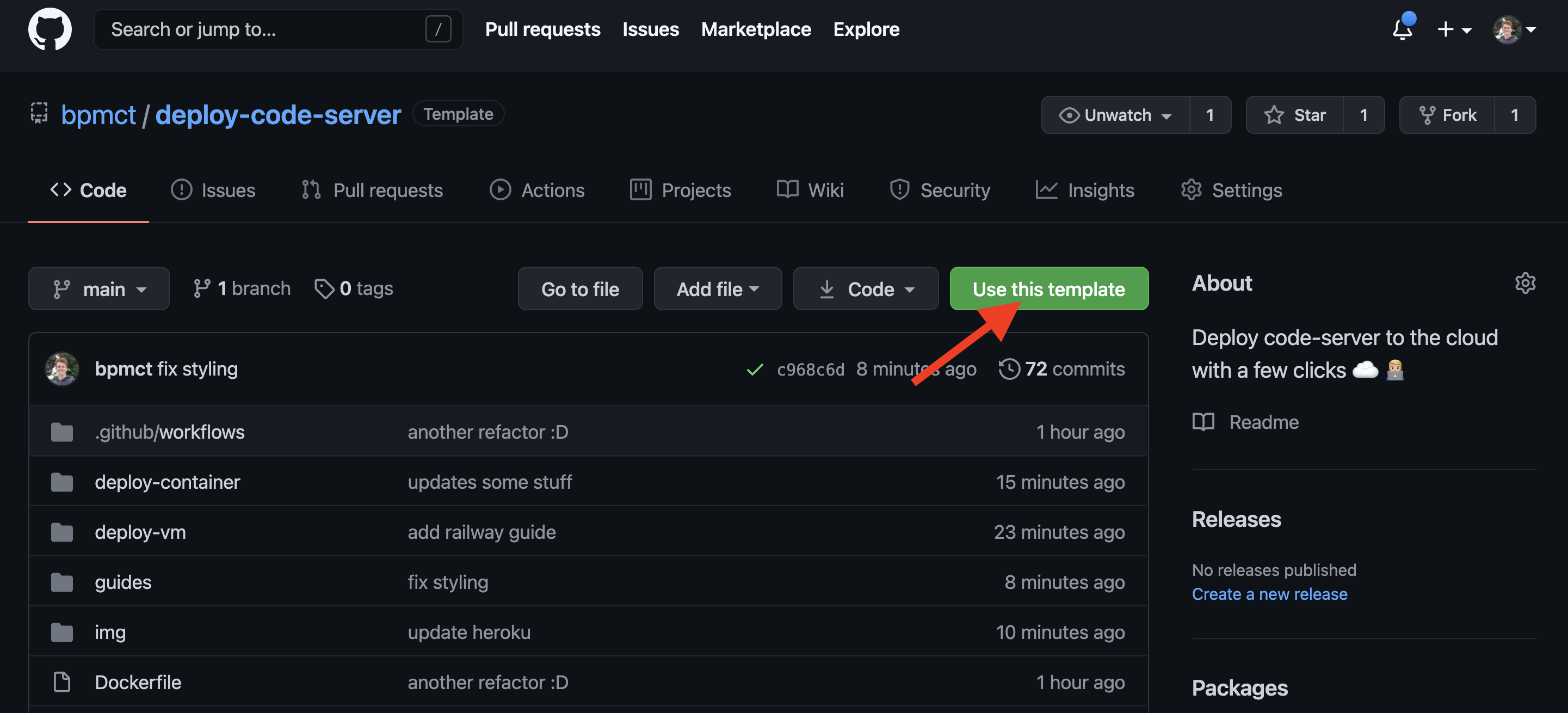 Modify GitHub template